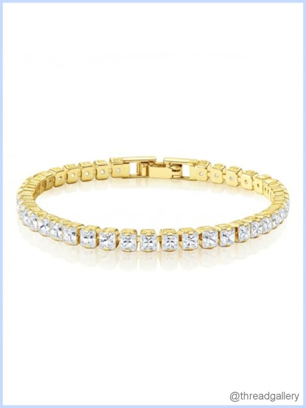 18K Gold Plated Cubic Zirconia Tennis Bracelet for Women Dainty Sparkle